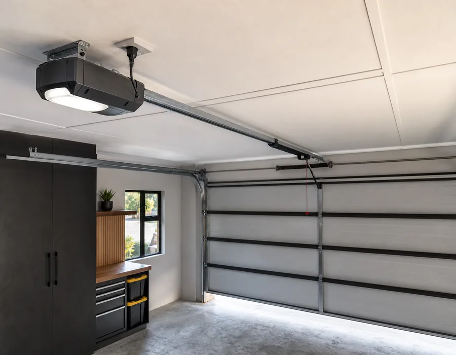 Automated garage door and motor installation inside a garage in Gauteng