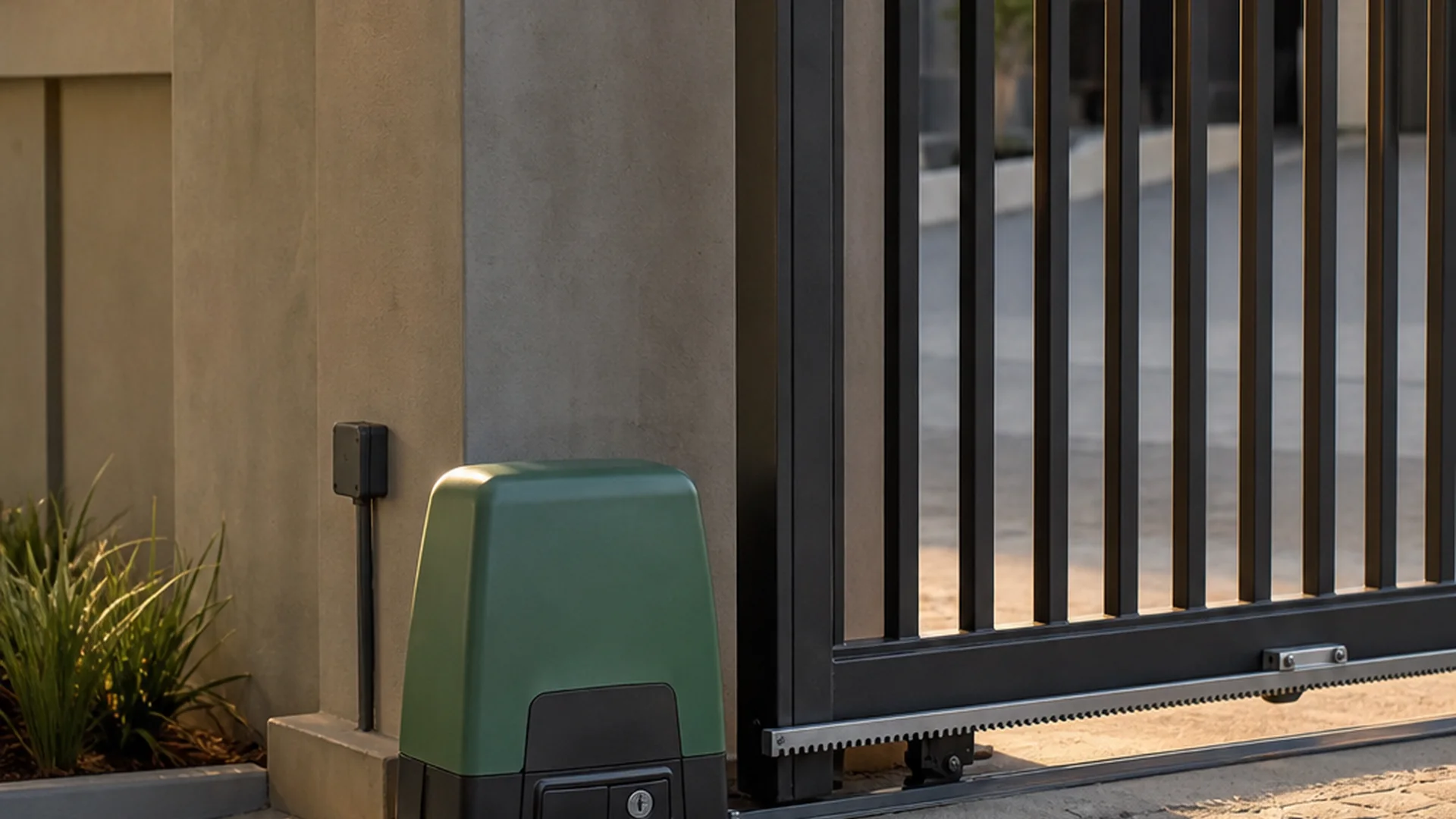 Automated gate motor installation at a Gauteng property entrance